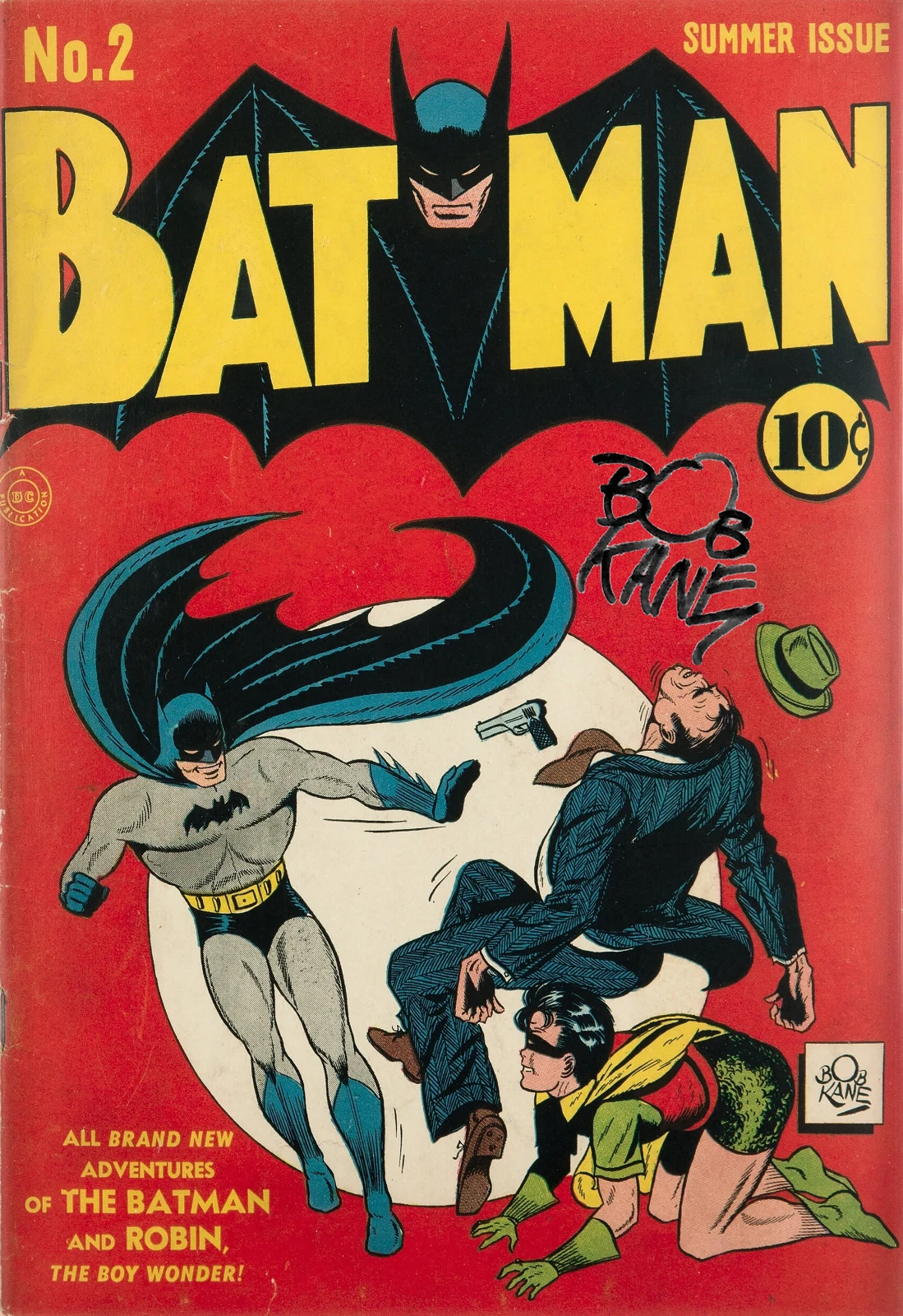 Batman Comic #2 Bob Kane Signed RePrint Cover Poster Batman Wall Art