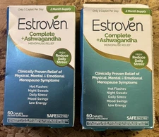 2x Estroven Complete + Ashwagandha 60 Caplets - 120ct Total - 4 Month Supply