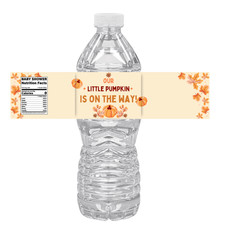 Our Little Pumpkin Is On The Way Water Bottle Labels | Pumpkin Theme Baby Shower