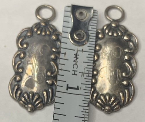 Vintage Sterling Ohrringe Verlängerungen Anhänger Monogramm C 1,5" lang 4,8 Gramm - Bild 4 von 8