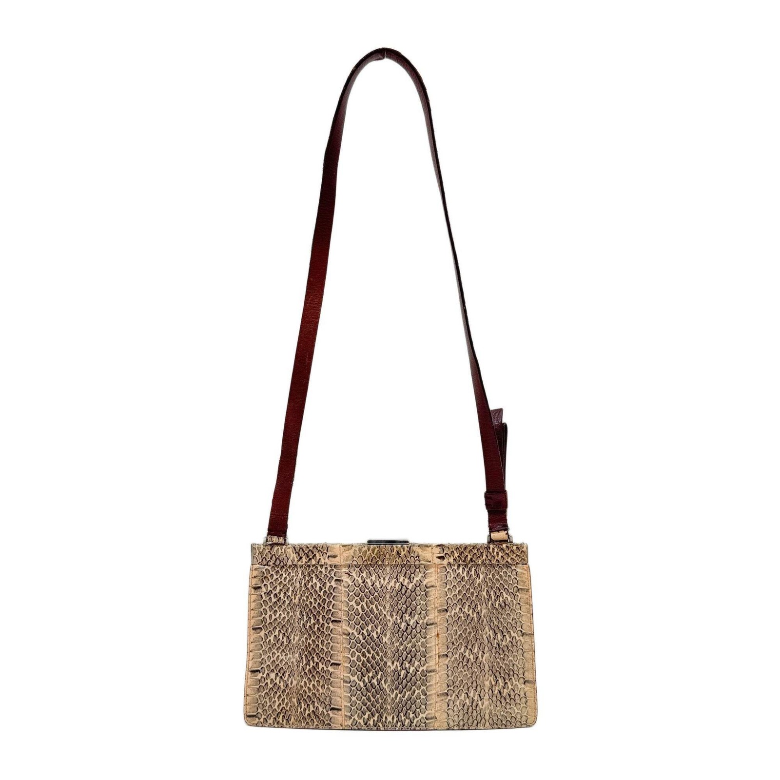MIU MIU Sand Python Embossed Leather Shoulder Bag - image 2
