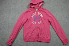 Aeropostale Hoodie Womens Extra Large Pink Full Zip 1987 NY Ath Div Embroidered