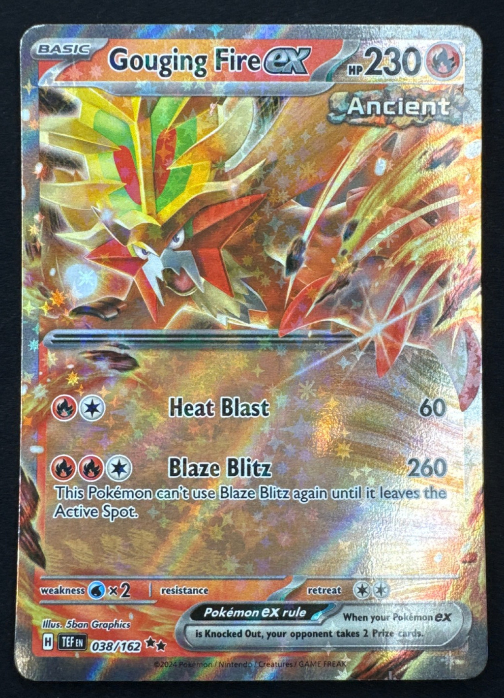 GOUGING FIRE EX 038/162 NM DOUBLE RARE TEMPORAL FORCES POKEMON 2024
