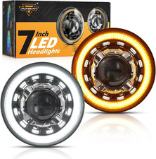 7 Inch LED Headlights round H6024 with DRL  Turn Signal  Start-Up Gradient Wel