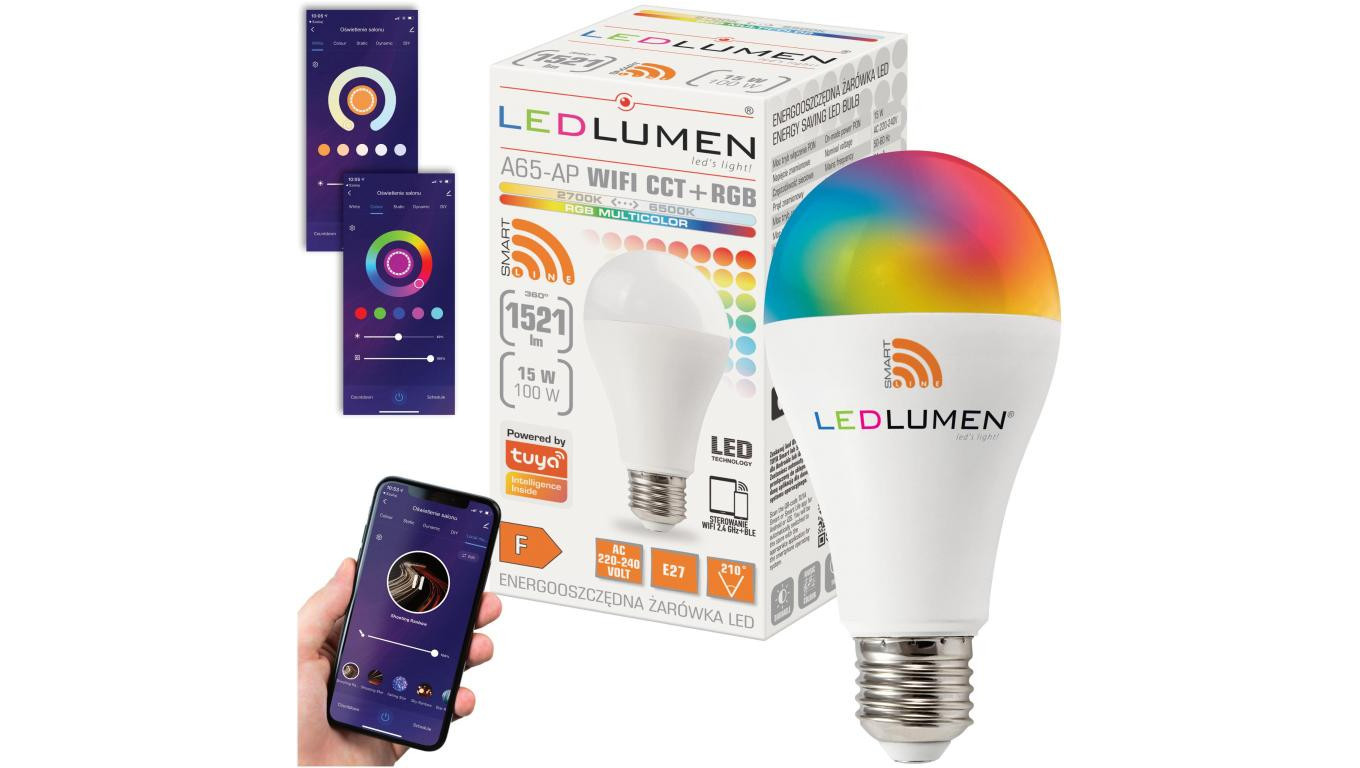 Жарковка СВЕТОДИОДНАЯ A65-AP E27 15W LED WiFi CCTRGB 7290₽