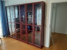 IKEA Billy Oxberg rotes Regal BILLY OXBERG Bücherregal Glastüren