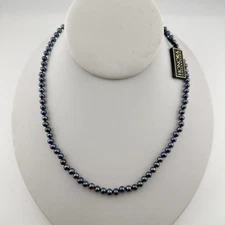 Honora Pearl Necklace Blue Purple Sterling Silver 925 QVC 17"