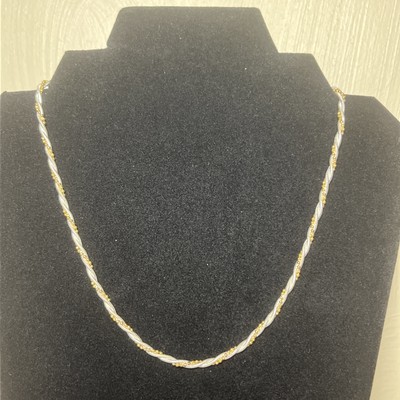 Vintage Napier Twisted Chains Necklace Silver And Gold Tone 18 