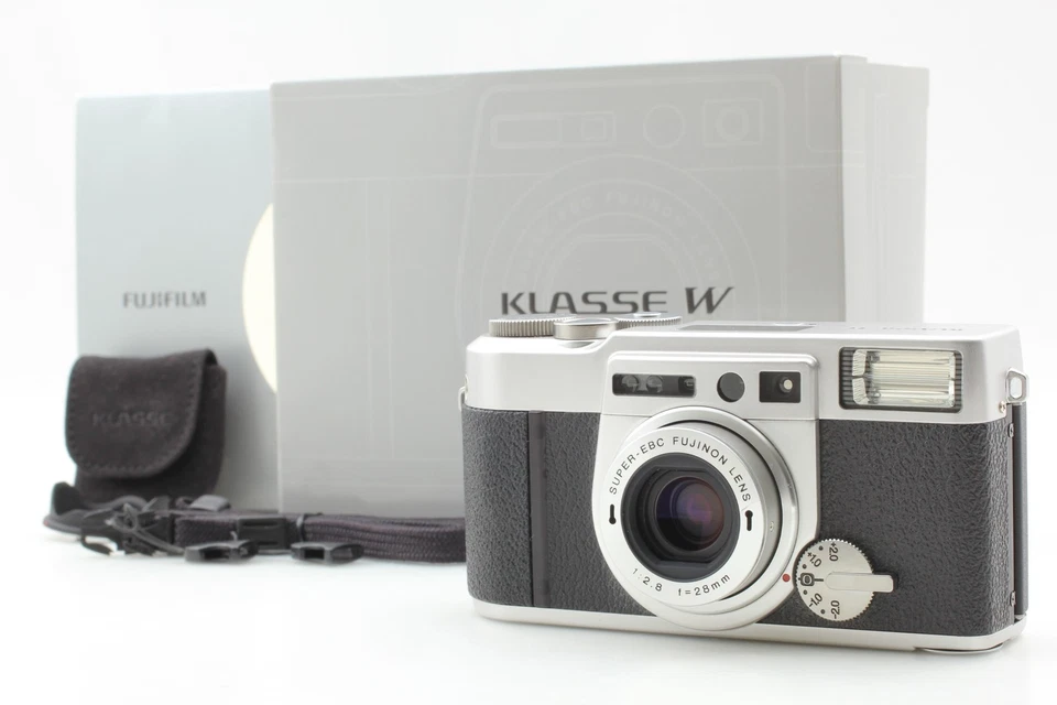 [Sin usar en caja] Fuji Fujifilm CLASE W Cámara fotográfica compacta plateada JAPÓN Foto 4 de 4