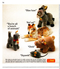 1984 Steiff Stuffed Animal Toys Original Print Ad 5.5in x 5in Advertisement