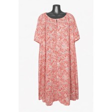 Tory Burch Coral Floral Paisley Short Sleeve Shift Midi Dress Size 14