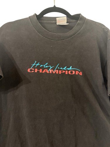 Camicia promozionale vintage Evander Holyfield Coca Cola campione del mondo di boxe rara! - Foto 3 di 8