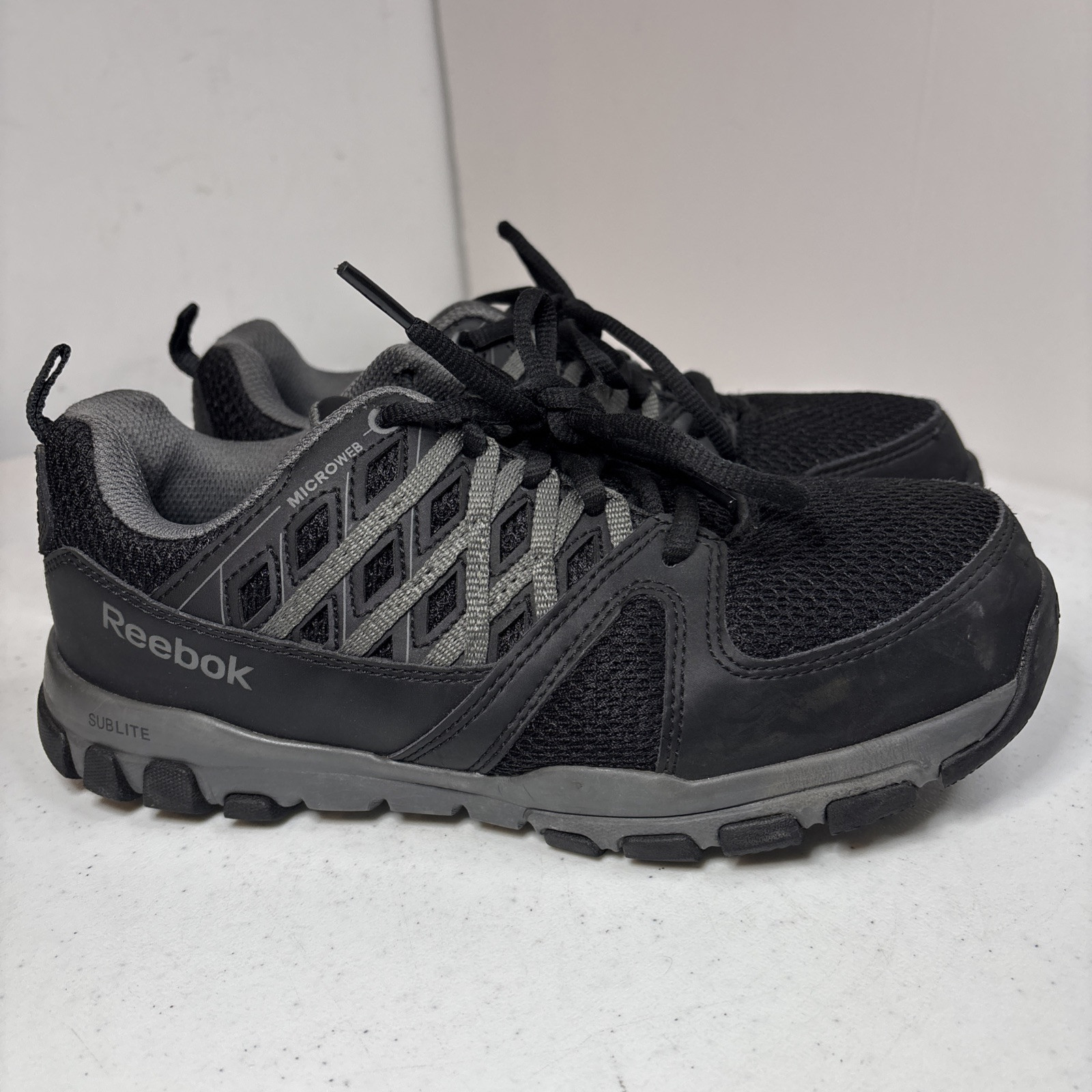 SAOLA Reebok Uomo Tg 6M Donna Tg 8M Sublite Nero Punta Acciaio Antiscivolo Work Show