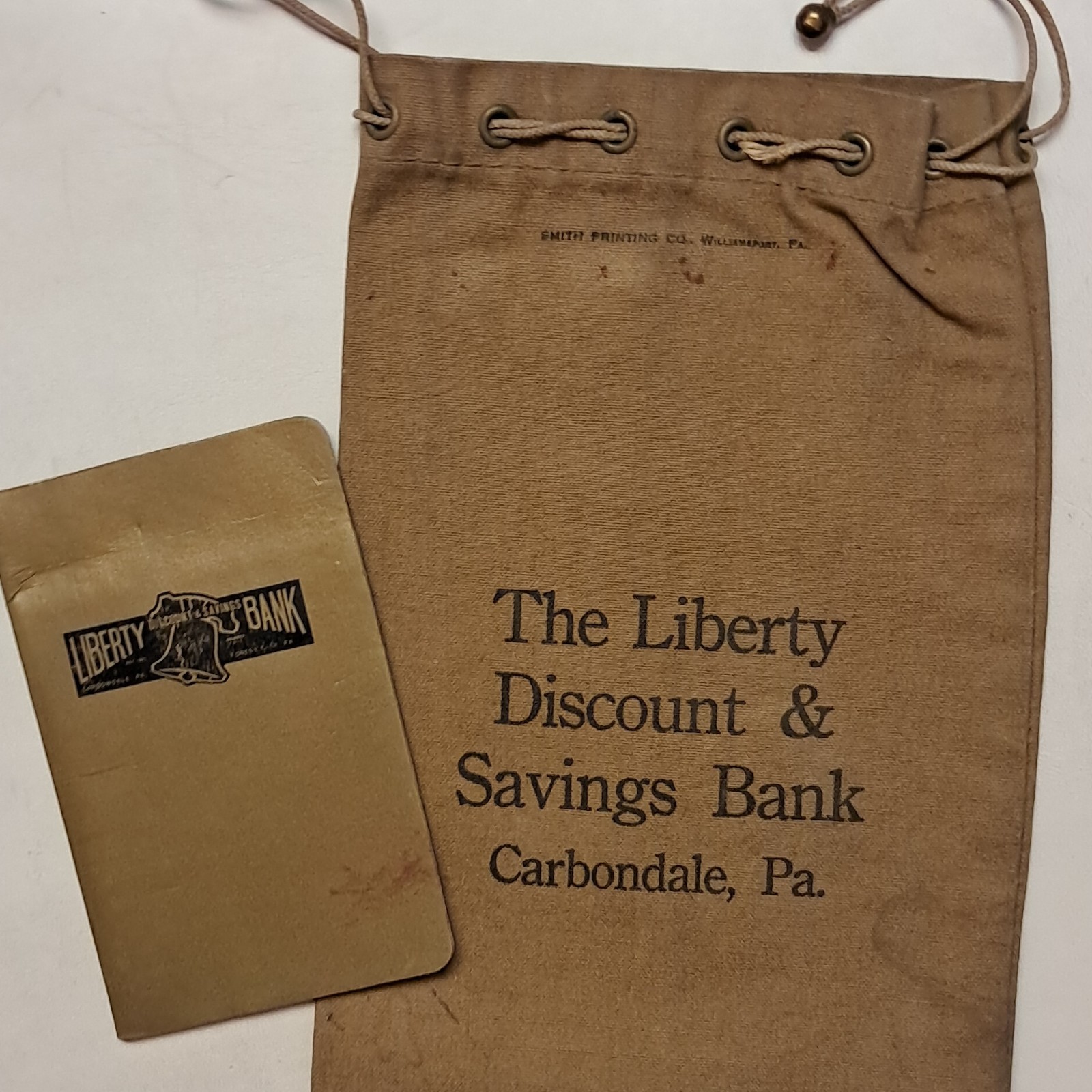 Liberty Discount &Amp; Savings Bank Carbondale Pa Deposit Bag &Amp; Passbook Smith Prin…