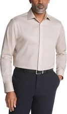 Calvin Klein Men's Regular-Fit Non Iron Stretch Dress Shirt Sand stone 16 34/35