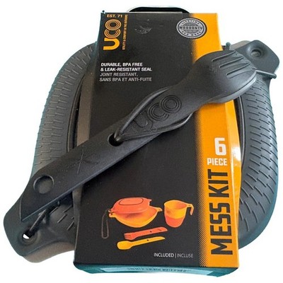 UCO Venture 6 Piece Mess Kit F-MK-CORE6PC Black Gray Camping Cook Set