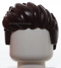Lego Dark Brown Mini Doll Hair Short Spiked Swept Up in Front