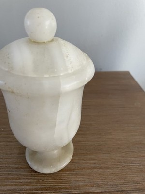 Vintage Italian Alabaster Urn Jar with Lid 5'' tall