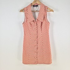 Cider shirt dress womens XS red floral sleeveless collar mini 116789