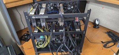  Mining Rig Crypto 7 FE GPUs - 3 x 3060 Ti, 3 x 3070, 1 x 3080 Cryptocurrency