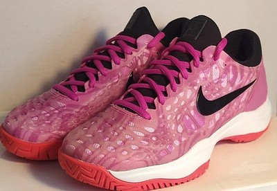 Nike Women's Air Zoom Cage 3 HC Tennis - Size 7 - 918199 600 - Fuchsia / Black