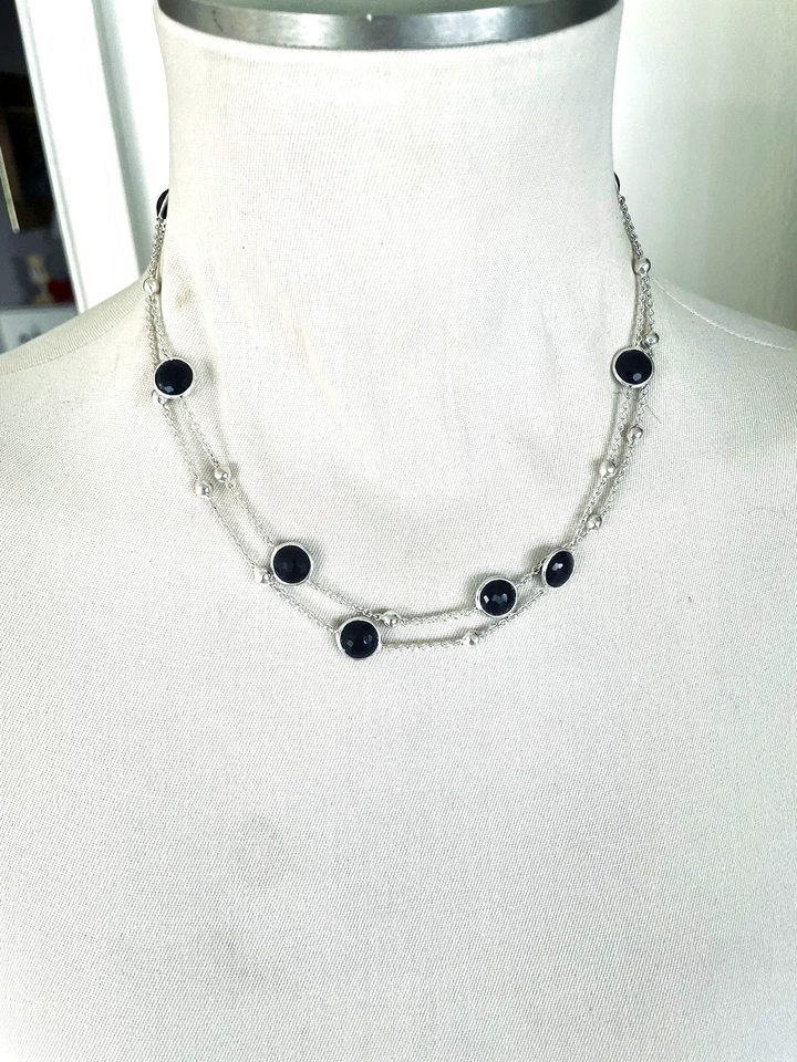 Collar largo Ippolita de plata de ley y ónix negro 38 pulgadas Foto 2 de 4