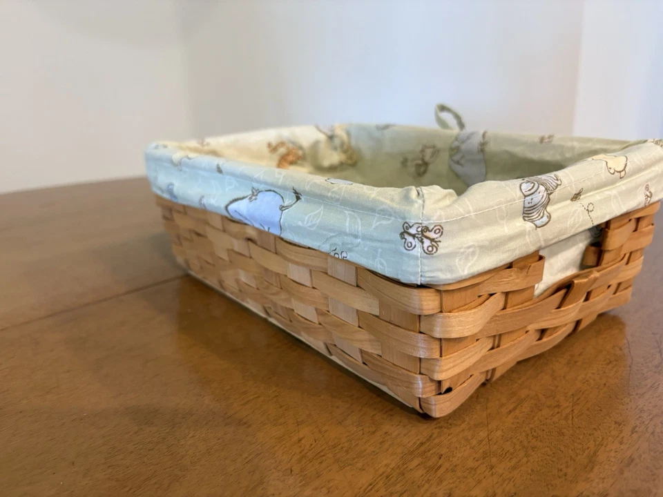 Clásico Winnie the Pooh Tela Forrada Cesta de Almacenamiento Guardería Organizador 12x8x4" Foto 3 de 4