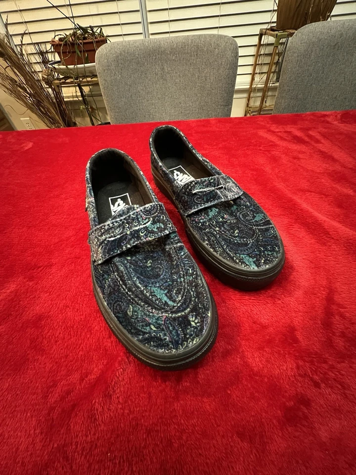 Zapatos sin cordones VANS Style 53 terciopelo cachemir azul oscuro para mujer talla 5,5 para hombre talla 4 Foto 3 de 4