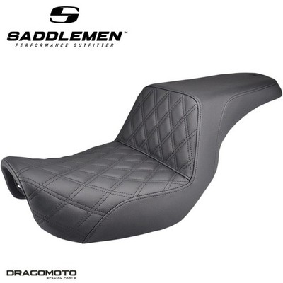 SITZBANK HARLEY DYNA / GLIDE SADDLEMEN Step-Up 806-04-172 2-Up Seat Schwarz G...