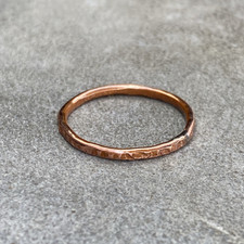 Copper Ring Stackable Hammered Rings band Size 8 Wedding Ring Unisex thin 2mm