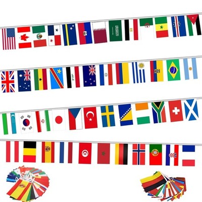 Fußball WM 2026 48 Flaggen Girlande Flaggenkette Party Deko 20x30cm 22 Meter