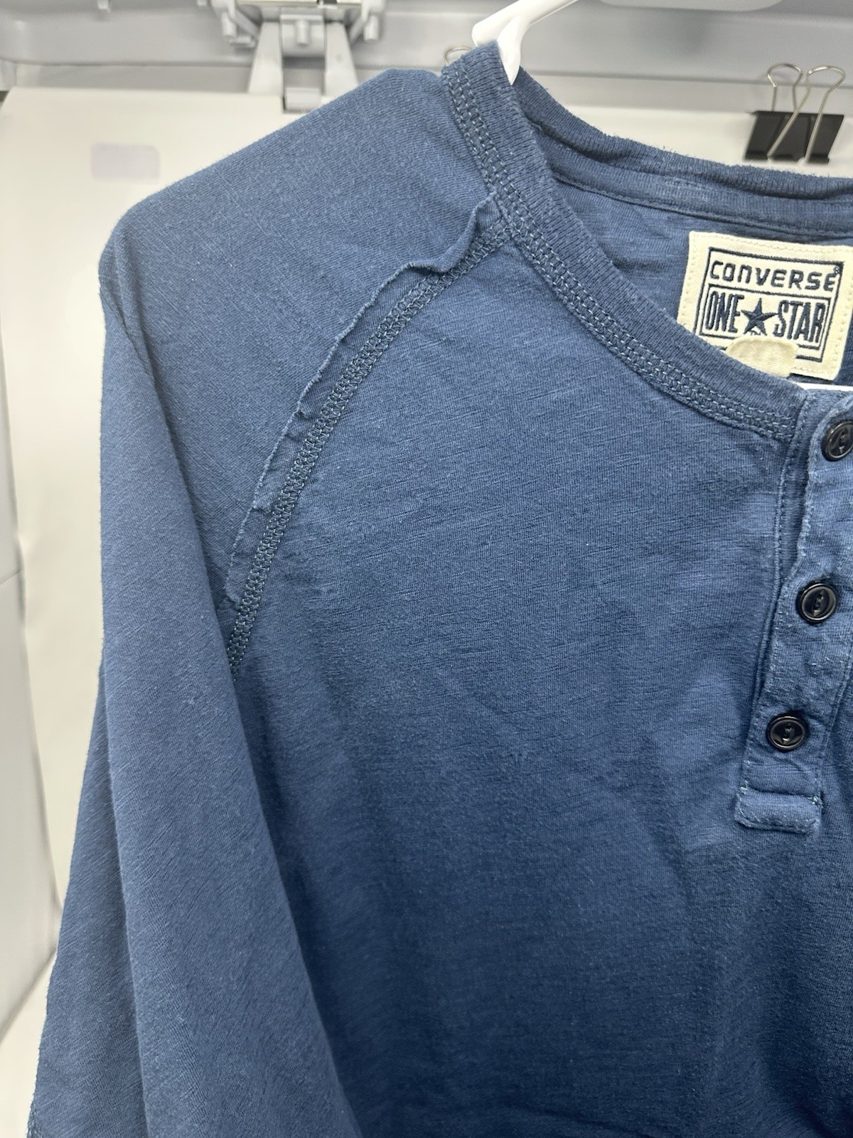 Converse 1/4 Button Pullover Men Size Medium Blue… - image 3