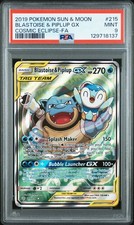 2019 POKEMON SUN & MOON COSMIC ECLIPSE #215 FULL ART/BLASTOISE & PIPLUP GX PSA 9 on eBay