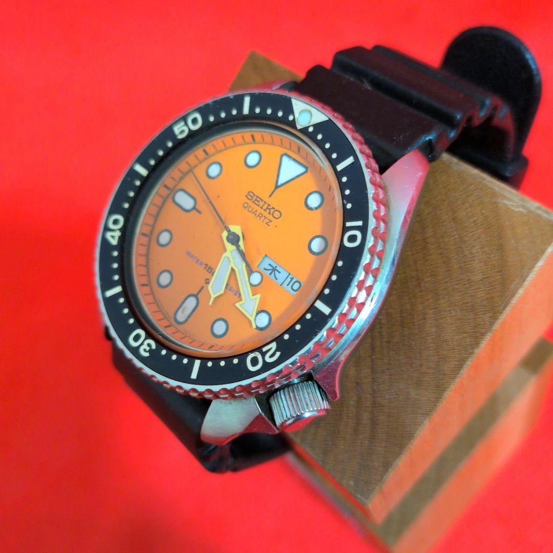 Seiko Diver 7548-700C Orange Dial Quartz Vintage Rare