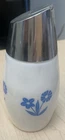 Vintage GEMCO Sugar Dispenser Milk Glass Cornflower Blue Flowers Daisies