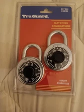 Lot of 2 Tru Guard Combination Padlock Chrome Plated, C30120.