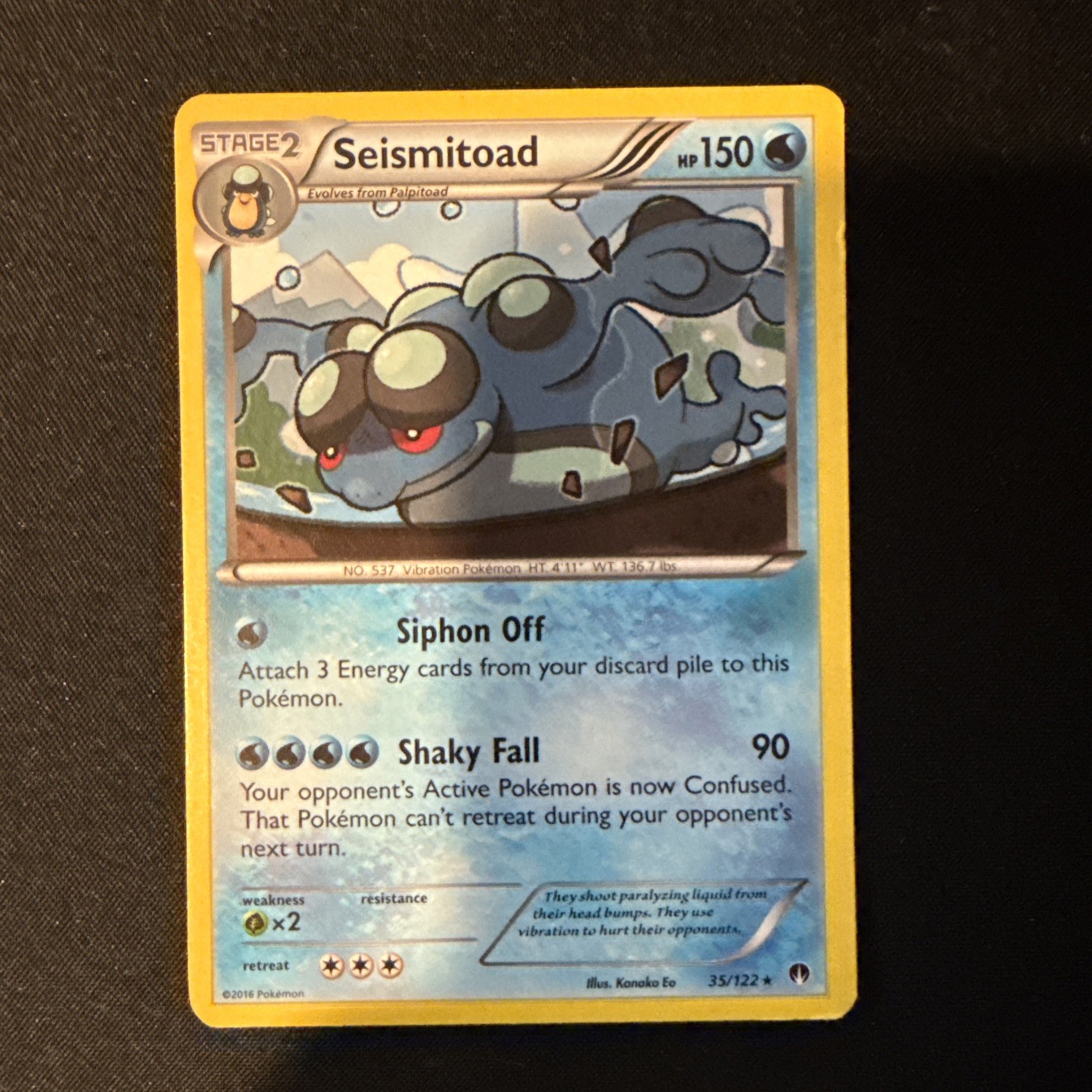 Seismitoad 35/122 Rare BREAKpoint Pokemon Lightly Played