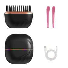 Mini Cordless Hair Straightener Brush Portable Rechargeable Hot Comb