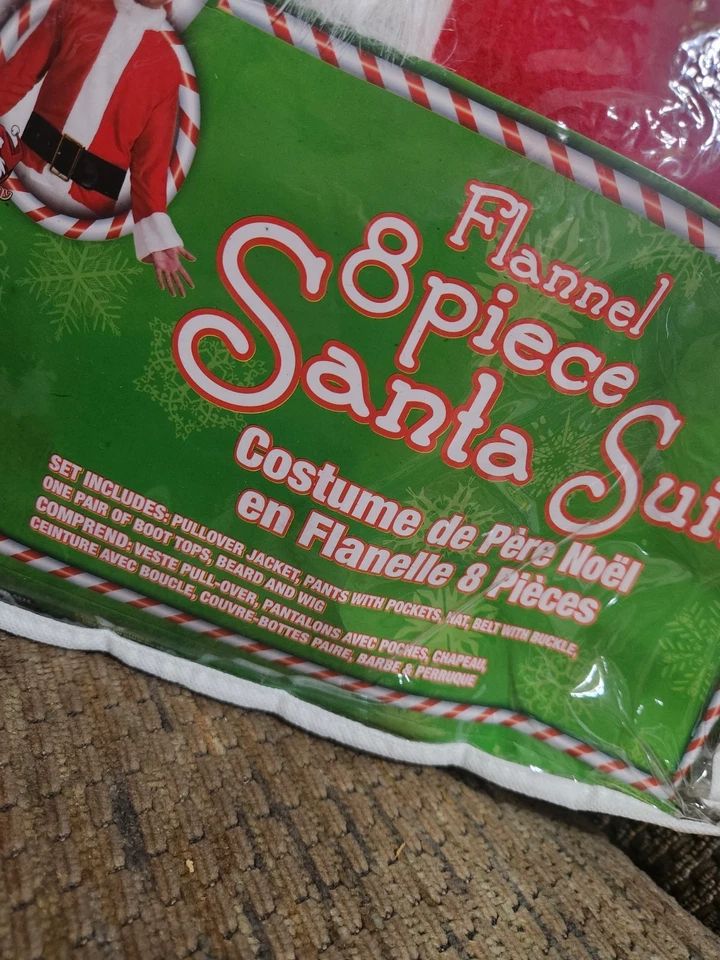 Conjunto de traje de Papá Noel de Rubí vintage 8 piezas tamaño estándar 40-48 conjunto de disfraz de franela  Foto 2 de 4