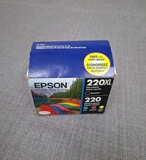 Epson 220XL Black / 220 Cyan/Magenta/Yellow Ink Cartridge Exp 2020