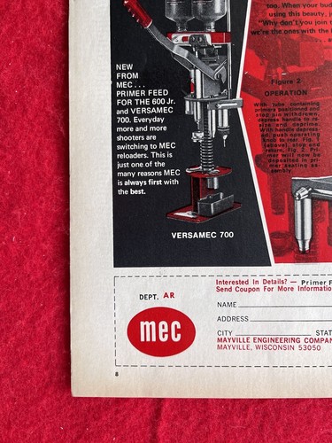 Vintage 1972 Print Ad MEC Primer Feed 600 Jr. & Versamec 700 Reloaders - Picture 5 of 7