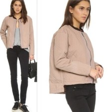 FREE PEOPLE Linear Quilted Bomber Jacket XS Boho Oversized