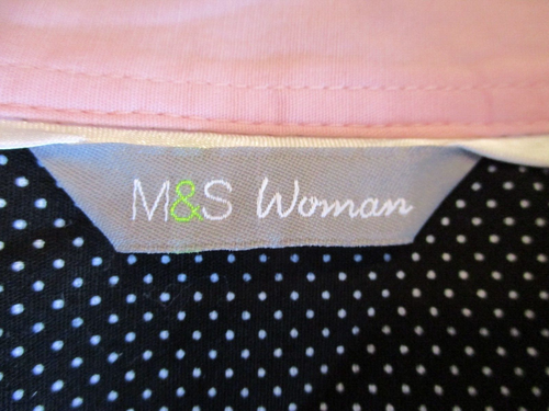 M&S Woman - Black & White Polka Dot, Button Up, Long Sleeve Blouse - Size 22 - Picture 8 of 8
