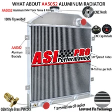 4-ROW Radiator Fit 1942-48 1947 1946 Ford Coupe Ford Super Deluxe Deluxe 3.7L