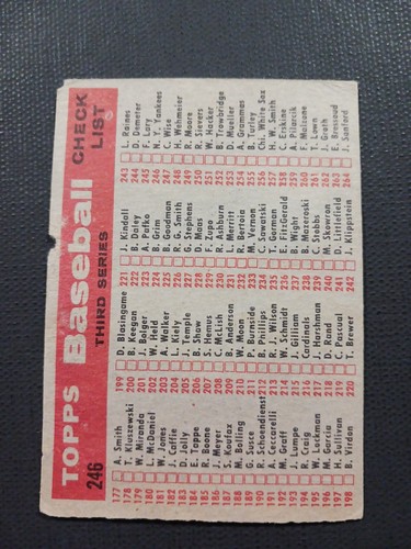 1958 Topps New York Yankees squadra terza serie lista di controllo #246⚾️💥⚾️ FR/G - Foto 3 di 3