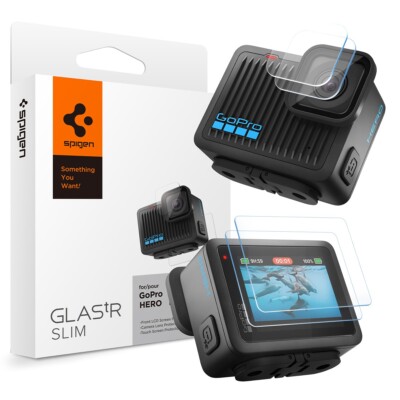 For GoPro Hero 4k | Spigen Glas.tR Slim Tempered Glass Lens & Screen Protector