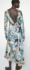 NWT Zara Satin Effect Print Dress Size M Medium Spring Summer Fall
