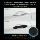 Fit 13-17 Honda Accord Sedan Door Handles Chrome Delete Blackout Kit Matte Black