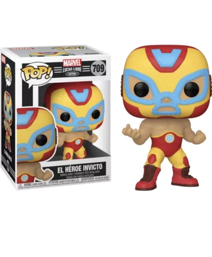 Funko Pop ! 709 Marvel Lucha Libre Iron Man El Heroe Invicto Tête Oscillante