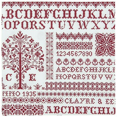 60 Servietten Papier (3 Pakete) 33 x 33 cm Cross Stitched Pattern Clayre & Eef